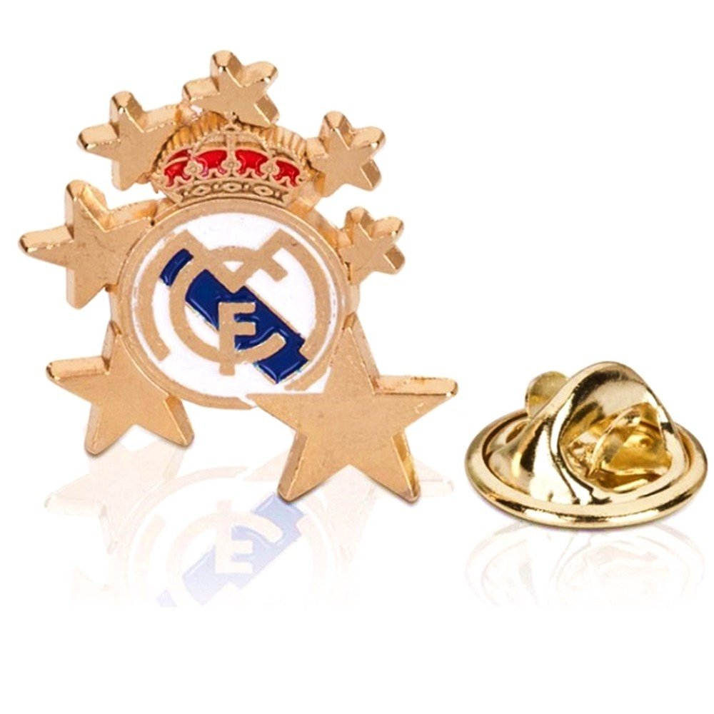 Real Madrid Pin Estrellas Escudo metálico Dorado [AB2175]