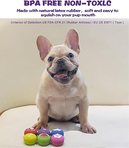 Miniatura 3 de Pawdoer Pelota chirriante para perro juguetes de látex para cachorros pequeños y medianos goma suave interactiva para jugar atrapar rebotar y