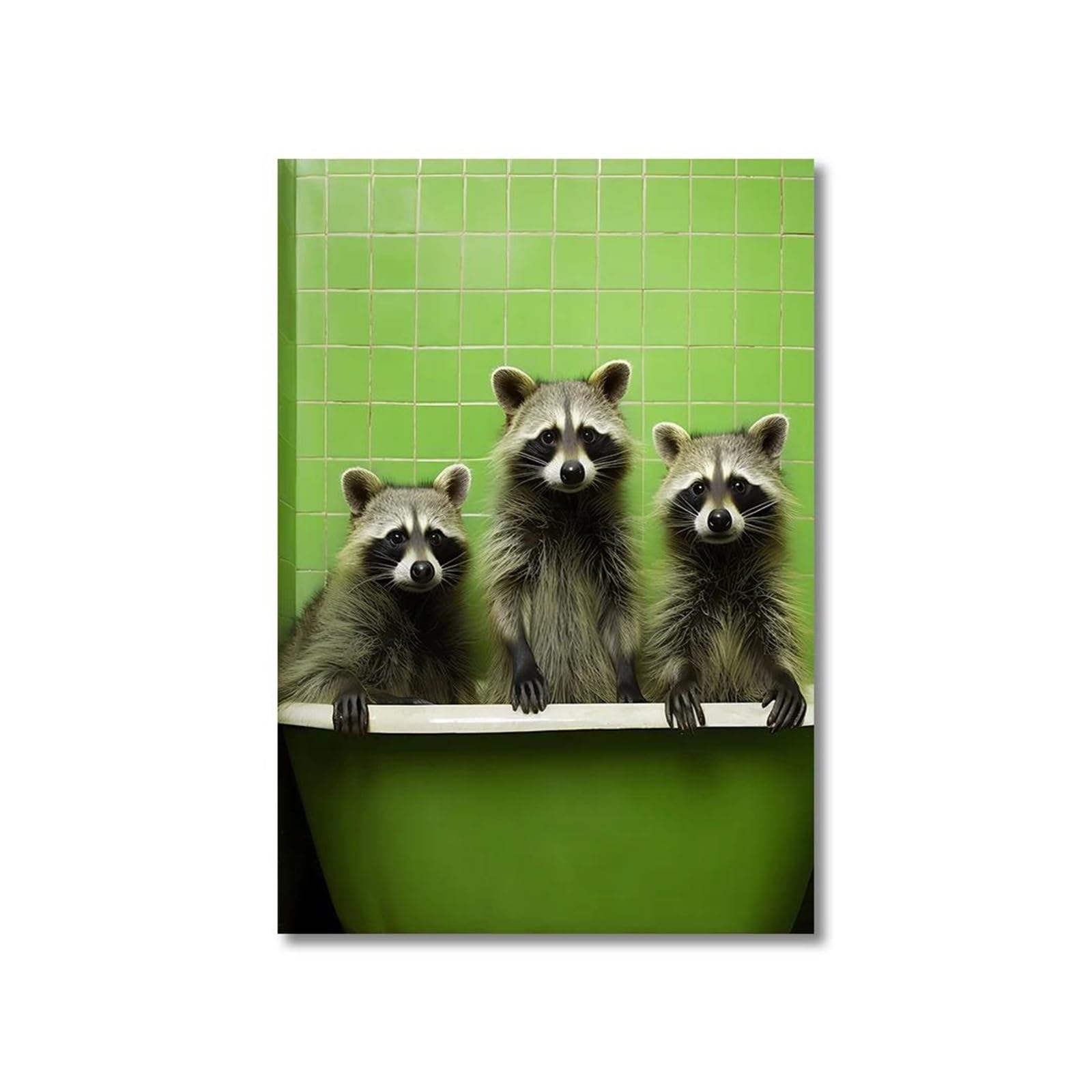 Tableau déco nature animaux amusants pour égayer des toilettes sombres 20x30cm