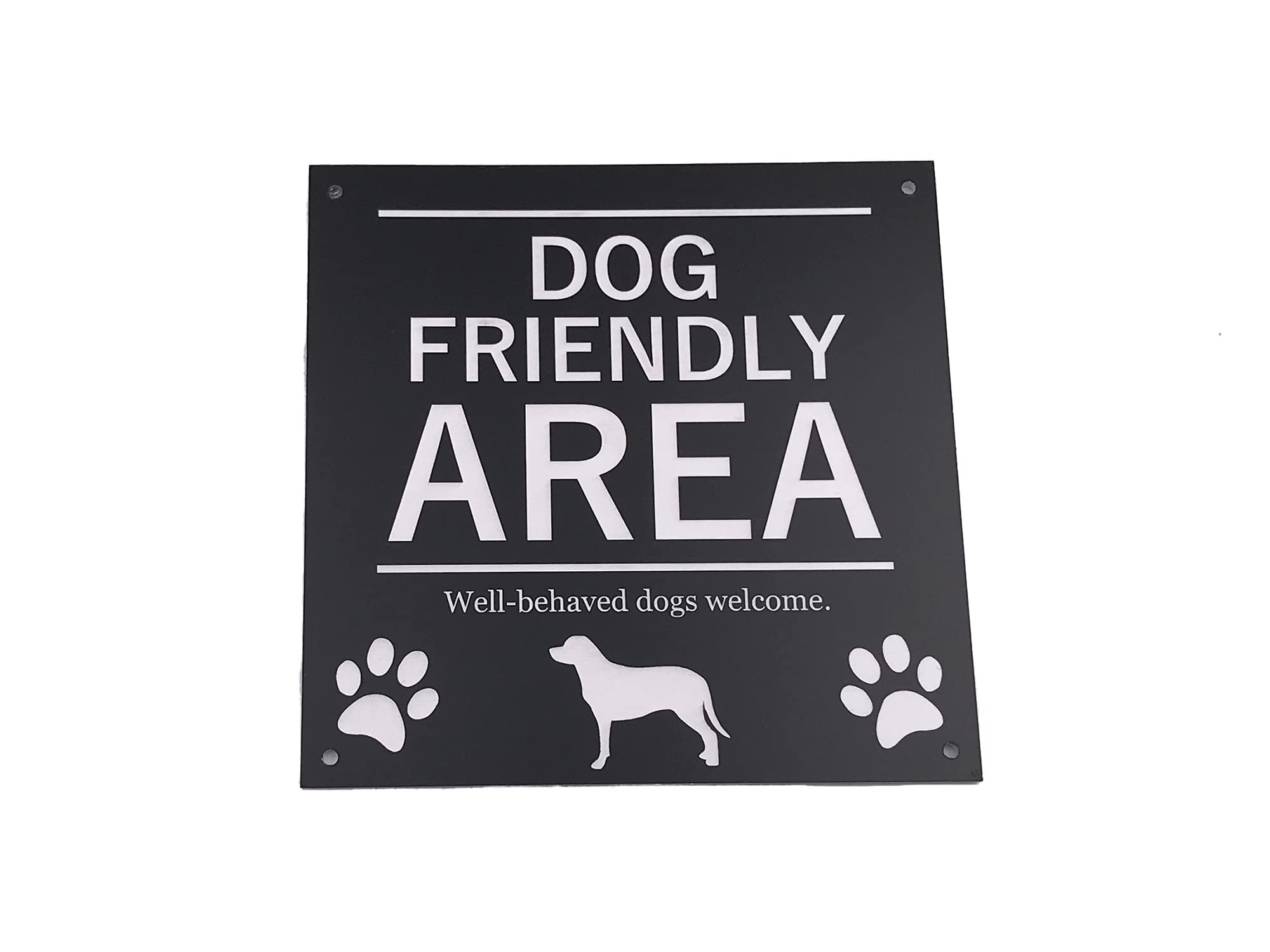 Panneau de zone adapté aux chiens – Gravé, audacieux, imperméable en acrylique Idéal pour les pubs, hôtels, cafés, parcs, parcs de vacances, utilisation intérieure et extérieure. Expédié dans le monde