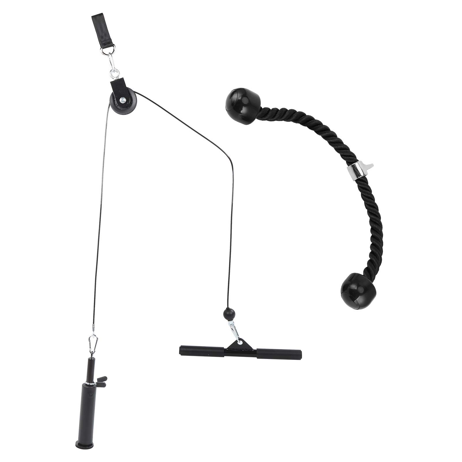 VGEBY Equipo de Fitness Juego de Polea de Nailon de Acero Cuerda de Tracción de Doble Extremo con Desmontable Pasador de Carga de 25 Mm 2 Longitudes de Cable para Gimnasio en Casa Entrenamiento de