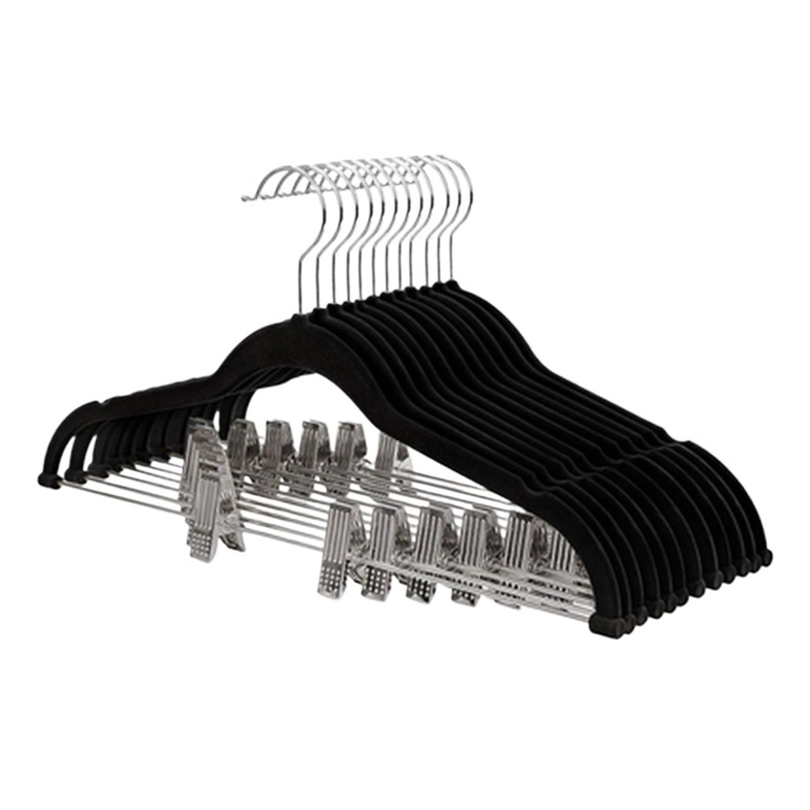 Hosenbügel Verstellbare Clips Rock Kleiderbügel Schwarz rutschfeste for Hosen Röcke & Shorts Rack