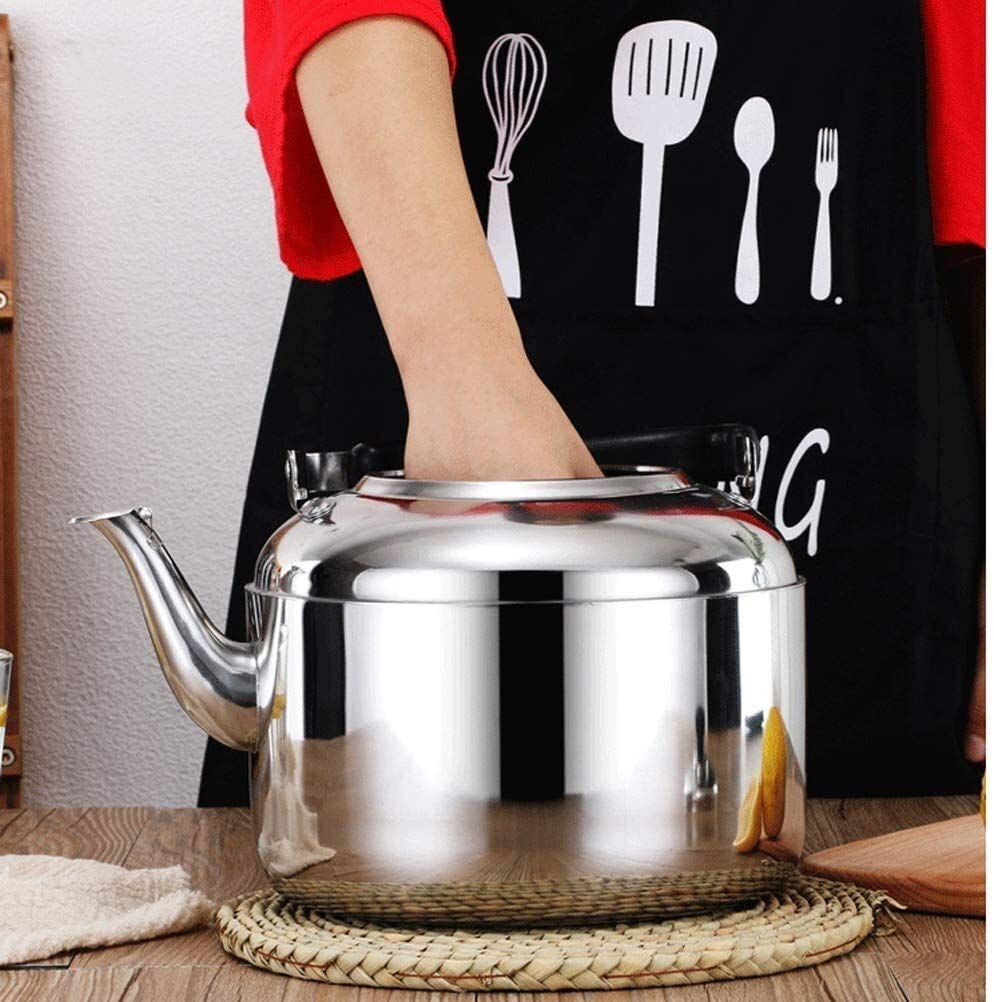SHISHI Caldera de Acero Inoxidable Tetera silbido de la Tetera Adecuado for Cocina de Gas Cocina de inducción de Gran Capacidad de los hogares de la Tetera 4L Fácil de Limpiar y de Larga Vida útil.