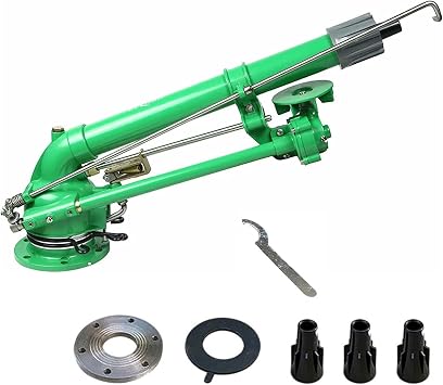 2" Impulse Impact Sprinkler Farm Irrigation Sprinkler 360 Large-Area Watering Spray, with Replacement Nozzle Set, for Farmland Irrigation