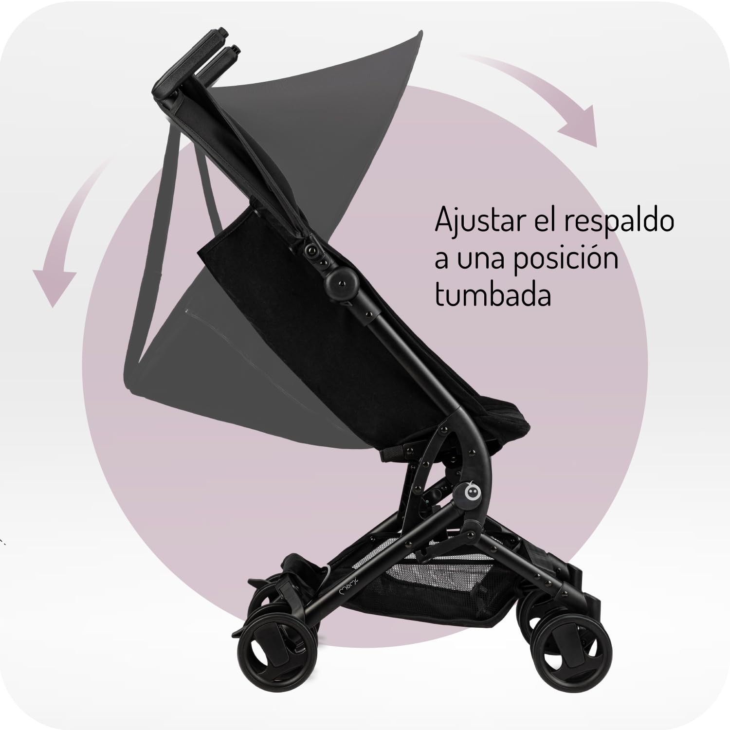 Silla de Paseo MoMi GRACE Ligera, Plegable y Compacta para Avión, desde los 6 meses (hasta 15 kg), Carrito de Bebé Plegable con una Mano, Ruedas EVA, con una Mochila de Viaje, Peso 5.65kg