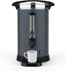 GarveeHome 120 Cups Coffee Urn,18L/4.8 Gallon Double Wall Commerical Coffee Maker for Buffet Catering Wedding Gathering,Large Capacity Hot Coffee Dispenser,Stainless Steel Hot Water Urn