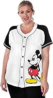 Vista 6 de Disney Mickey Mouse Stitch Jack Skellington Camiseta Jersey para Mujer con Botones al Frente