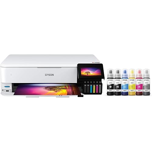 Epson EcoTank Photo ET-8550 Wireless Wide-format Color All-in-One Supertank Printer with Scanner, Copier, Ethernet and 4.3-inch Color Touchscreen