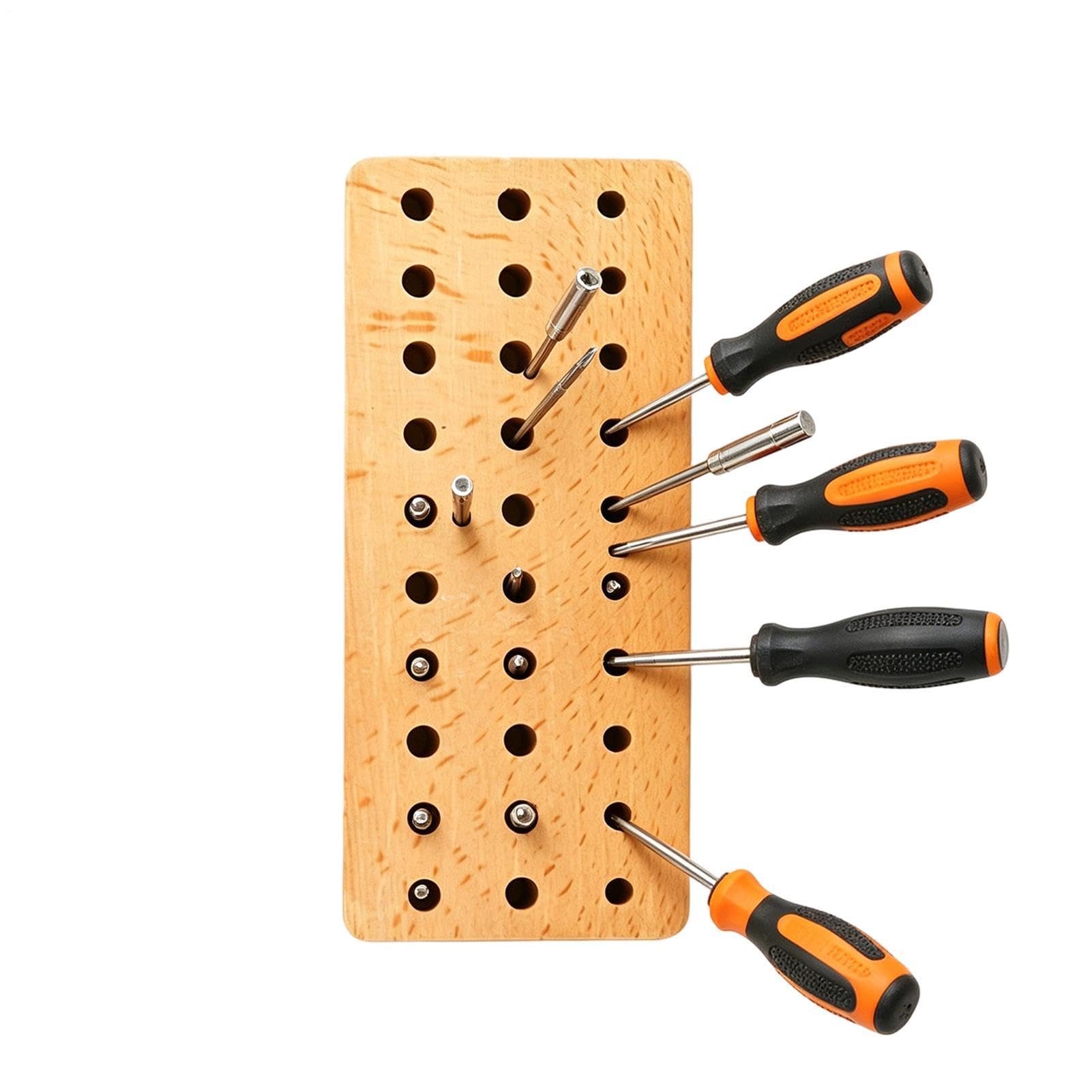 Porte-outils en bois à 30 trous pour poinçons de maroquinerie