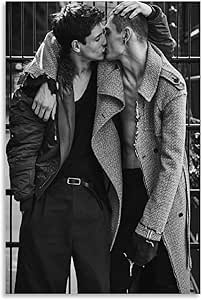 Amazon.com: Black And White Gay Poster Gay Men Kissing Poster Poster