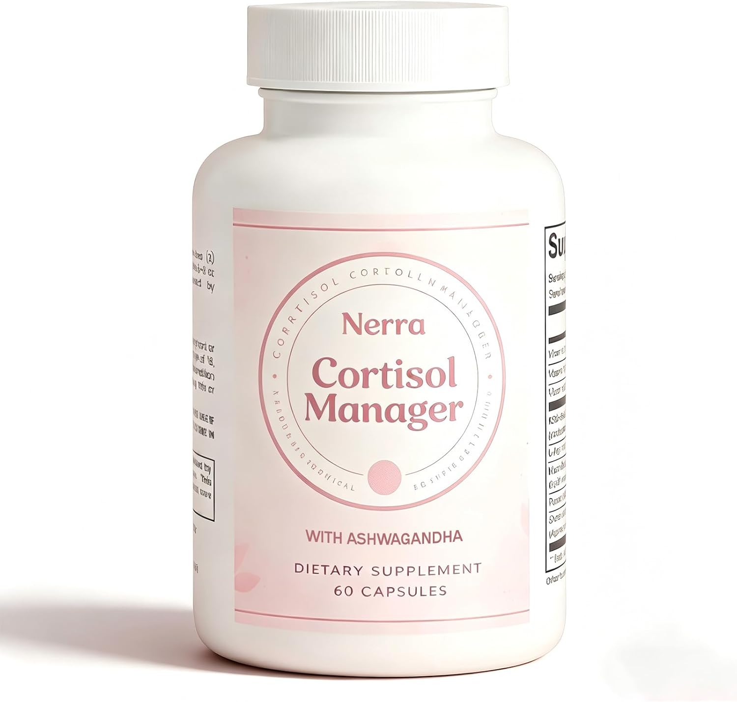 Lazra Nerra Cortisol Manager - Balance Cortisol - Includes Ashwagandha & L-Theanine for Confidence - 60 Count Vegan Capsules