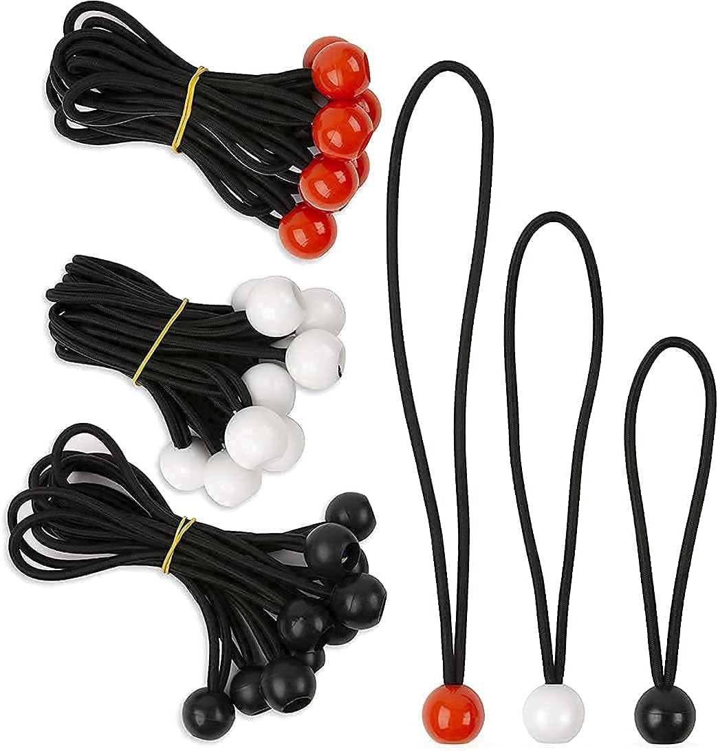 Yojakoson 30 Pack Bungee Cords with Balls, Ball Bungee Cords, Includes 6", 9",11" Bungee Balls, Ball Bungee for Tents, Cargo, Camping, Sunshade, UV Resistant : Everything Else