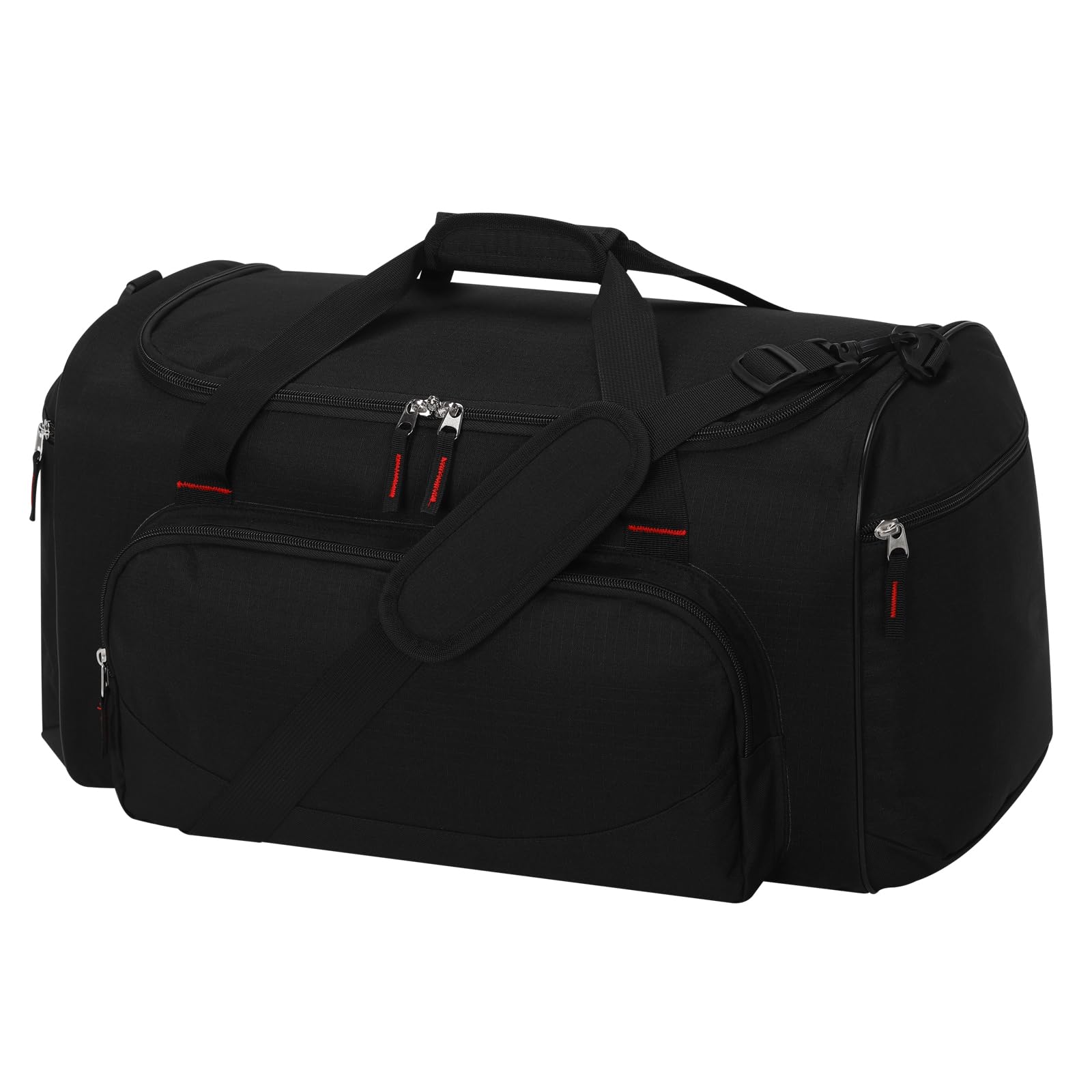 LONALIA 45L Gym Sports Duffle Bag - 20 inch Weekend Holdall Duffel Bag for Travel Overnight Training (Black)