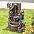 Glitzhome Outdoor Water Fountain with LED Light Children Playing with Faucet Waterfall Fountain Antique Bronze Resin Boy and Girl Statue Outdoor Waterfall Fountain for Patio Backyard Garden, 25”H