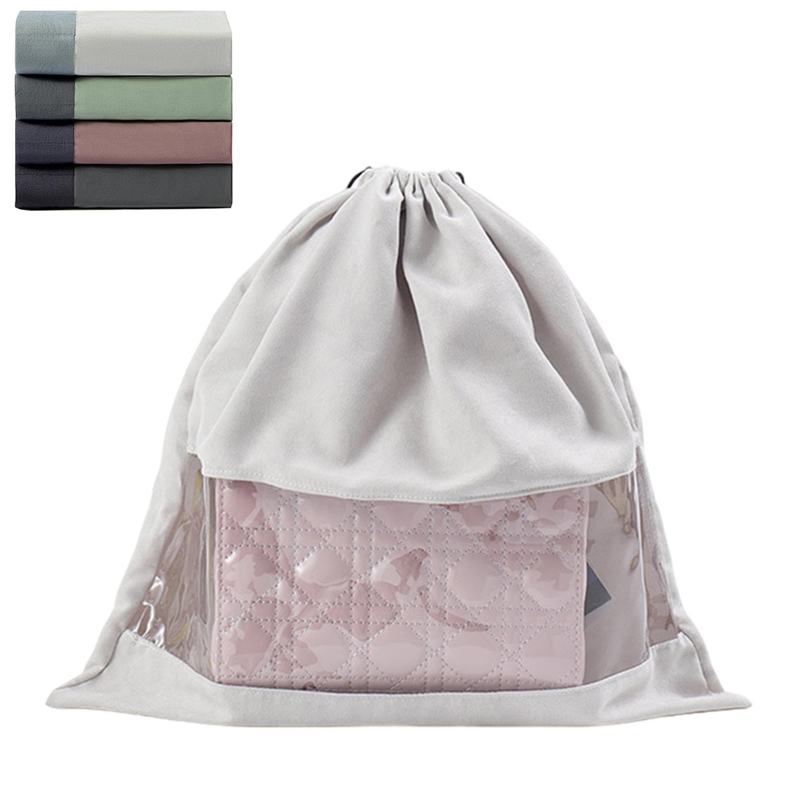 Amazon.co.jp : 防塵巾着収納ポーチ - 透明窓付き巾着袋