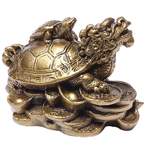 Feng Shui resina dragón tortugas Estatua Decoración del hogar regalo BS018