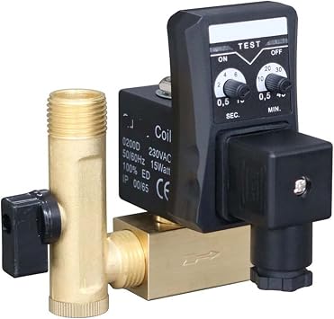 1/2 Inch Dn15 Electric Timer Auto Water Valve Solenoid Electronic Drain Valve for Air Compressor Condensate 1Pcs