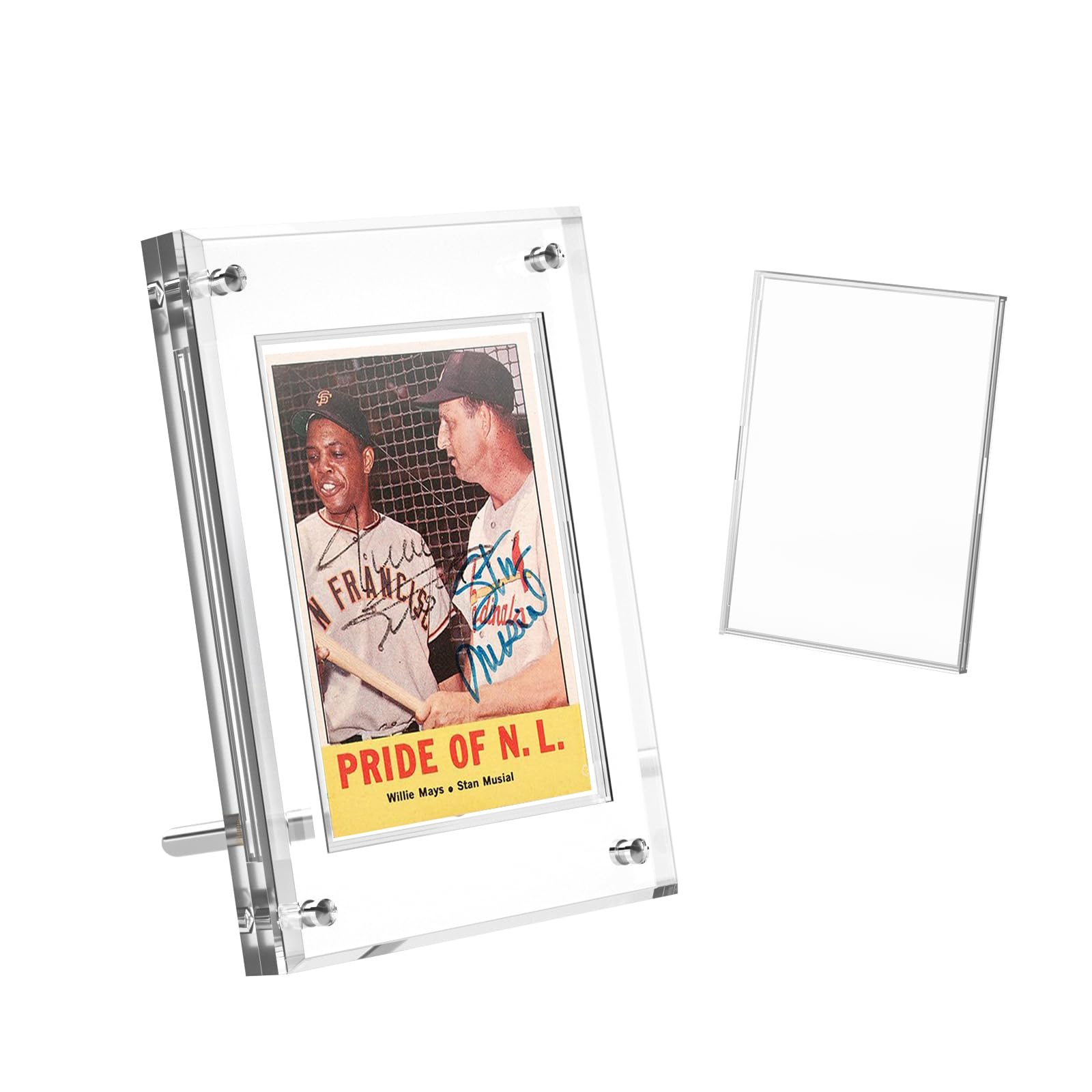 Acrylic Trading Card Display Frame Magnetic Card Holder Case with Stand & Inner Case 35PT?UV Protection Frame for Pokemon, Sports, Baseball, Football,Hockey TCG MTG Yugioh Comic Cards(Clear, 1-Slot)