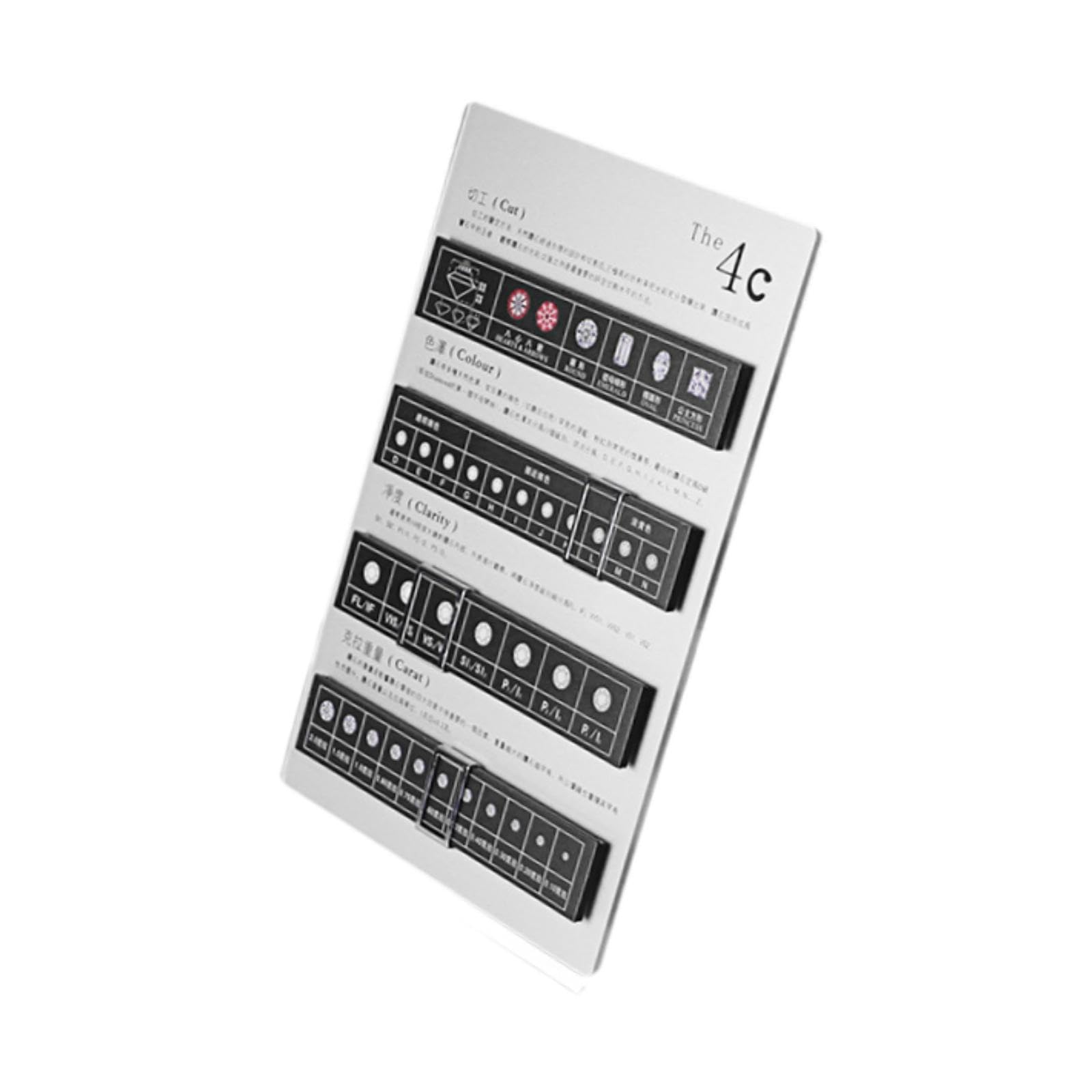 UGPLM Diamond Grading Board Sales Presentations Prop Jewelry Tool Loose Diamond Identification for Customer Education Easy to Use, Silver