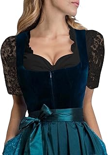 Camiseta de manga larga para mujer, vestido de Alemania Oktoberfest, falda de cerveza, blusa de manga larga, color negro, talla 48