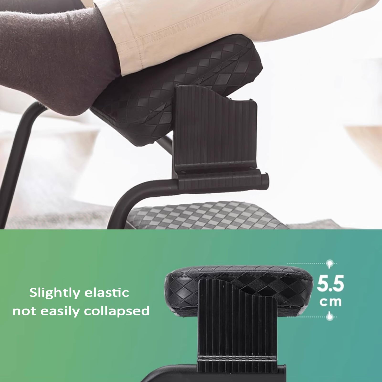 Ergonomische Fußstütze für unter dem Schreibtisch, verstellbare Höhe und Winkel, rutschfeste Oberfläche, Kissen inklusive, ideal für Büro, Gaming und Studium
