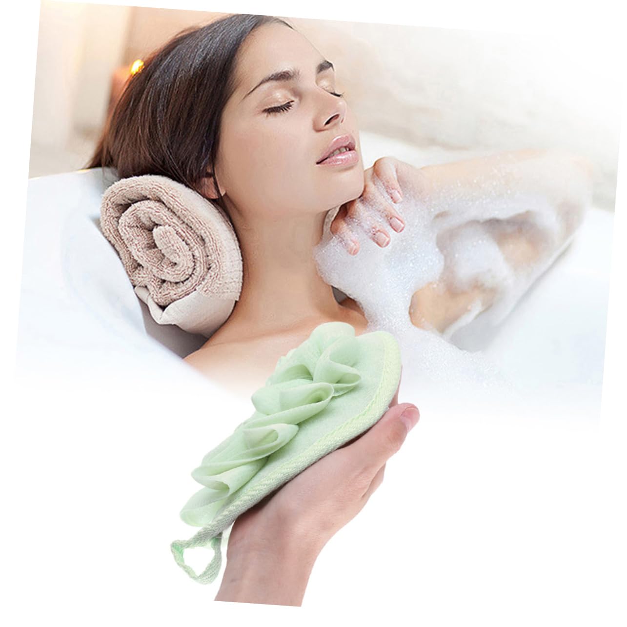 SHERCHPRY 9Pcs Soft Bath Flower Bath Puff Solid Sponge for Relaxing Shower Experience Durable and Bathing Accessories Colors Each