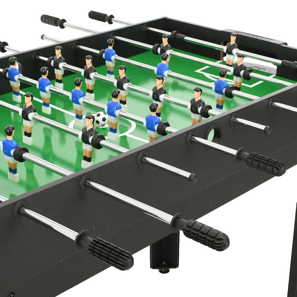 Stół wielofunkcyjny 15 w 1, czarny, płyta MDF, 121 x 61 x 82 cm, z akcesoriami dla dzieci i dorosłych, do wnętrz, pokoju zabaw, salonu, fitnessu