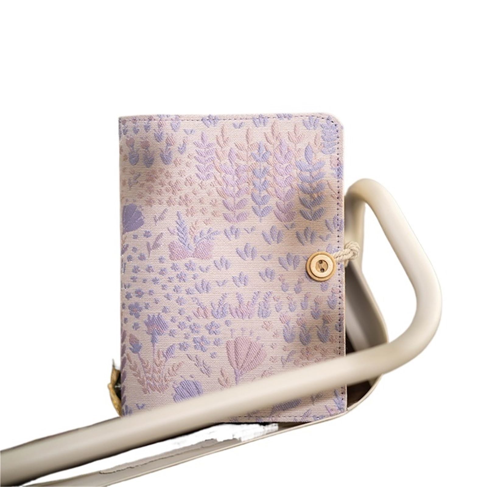 Quaderno a fogli mobili in cotone con motivo denso viola, copertina ad anelli, organizer fatto a mano da ragazze(Loose Leaf A6)