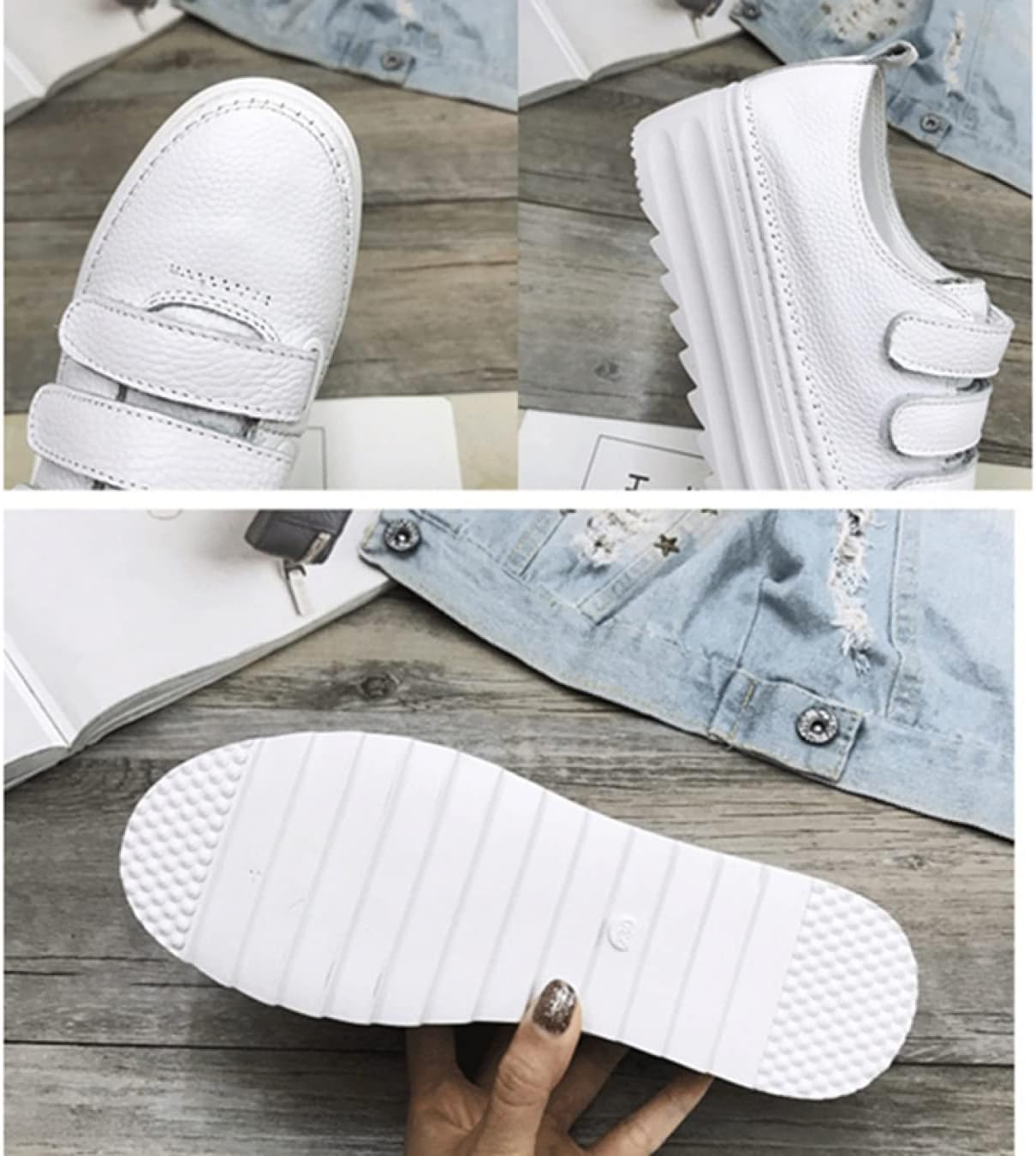 [JUI3N] スニーカー レディース 靴 介護 医療 ナースシューズ 滑りにくい 履きやすい 脱ぎやすい ホワイトスニーカー 紐な