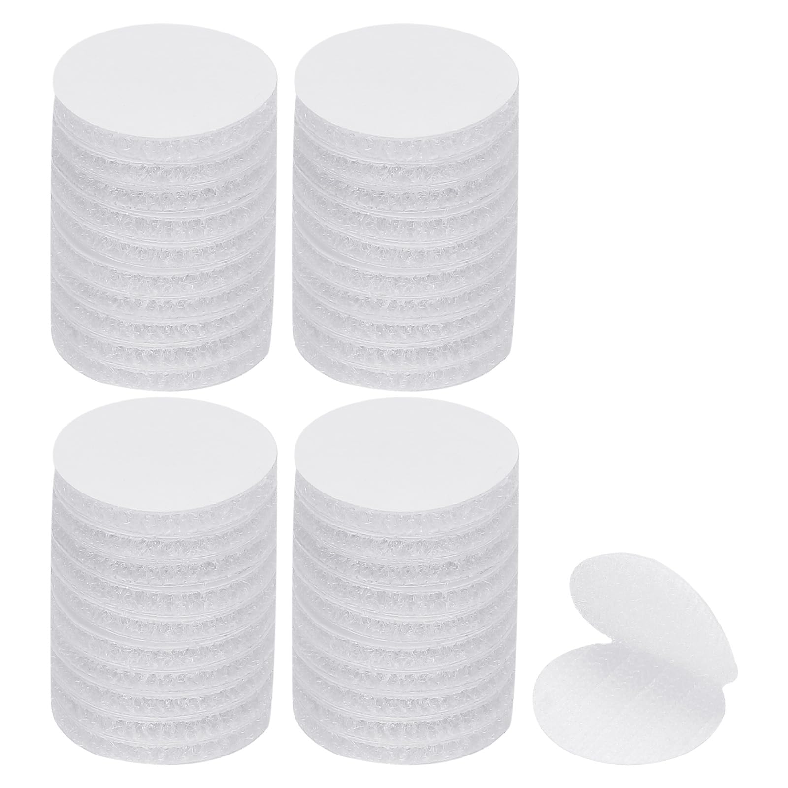 PATIKIL 1 Inch Round Adhesive Hook and Loop Dots, 40 Pairs Circle Double Sided Sticky-Back for Home Office Crafting Car Phone Mount, White