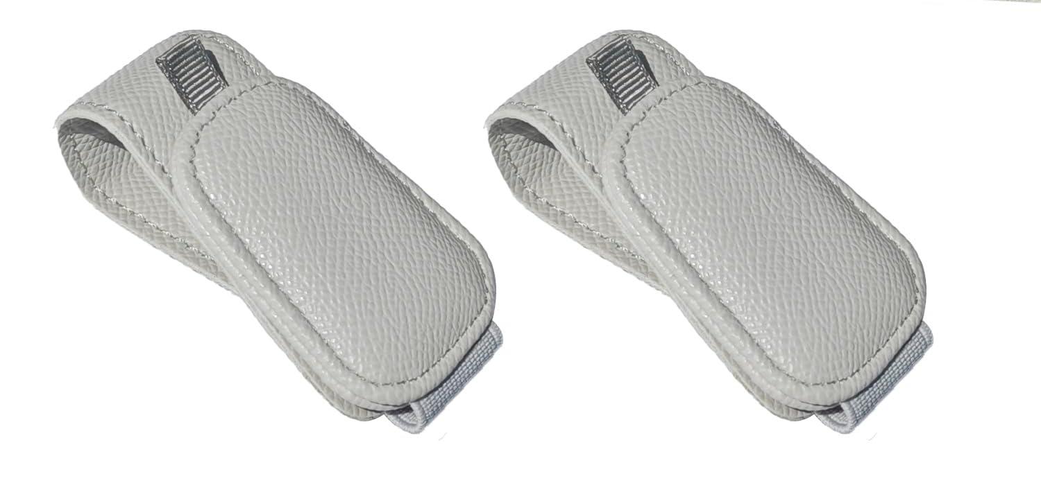 Tryagat 2 Pcs Sunglass Holder for Car for BMW i5 Sedan (G60) 2023-, Car Visor Accessories Magnetic Leather Sunglasses Holder Visor Clips for Accessories,White