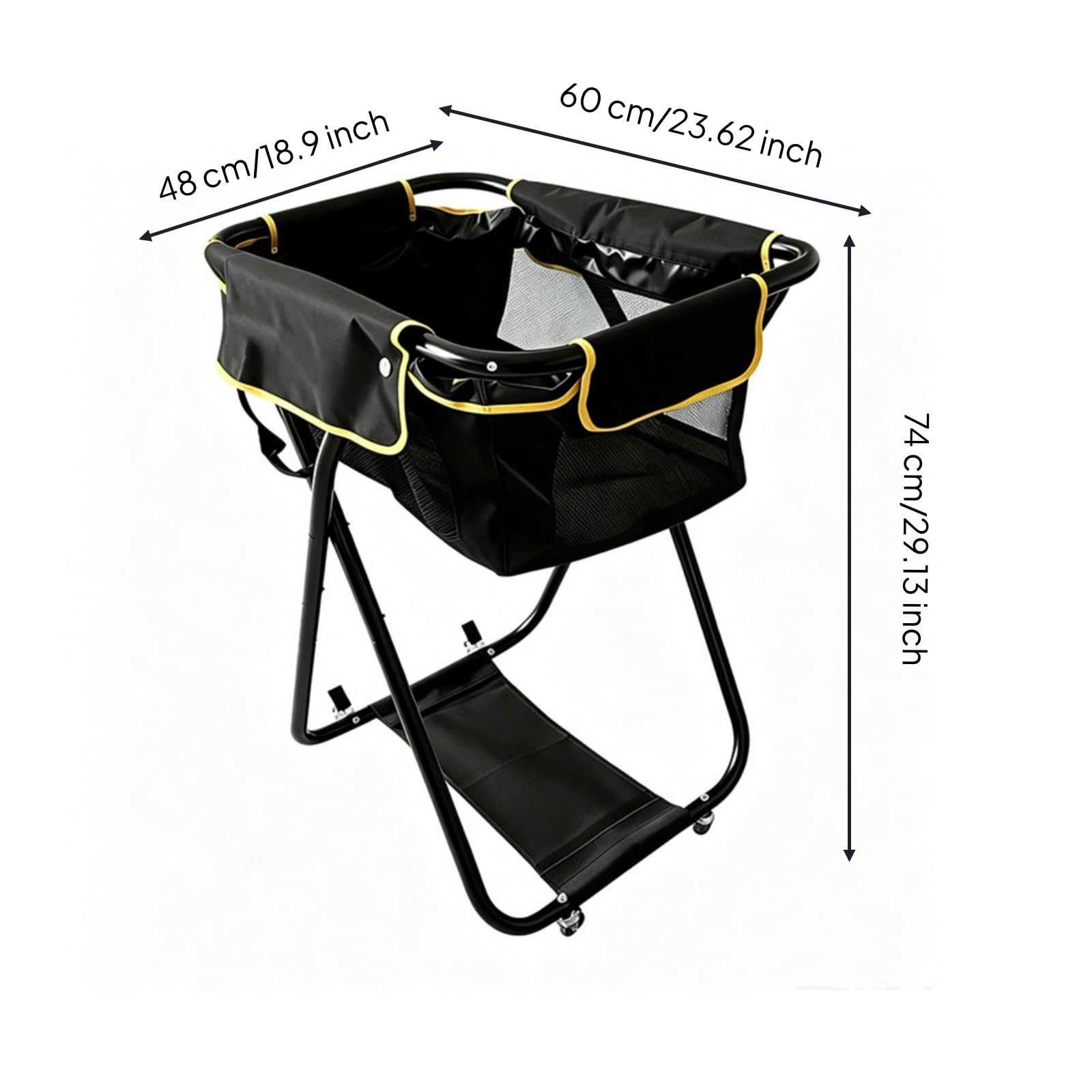 Carrello Porta Palline da Tennis Leggero Carrello da Tennis con Ruote Antistrappo Raccolgipalle per Palestre