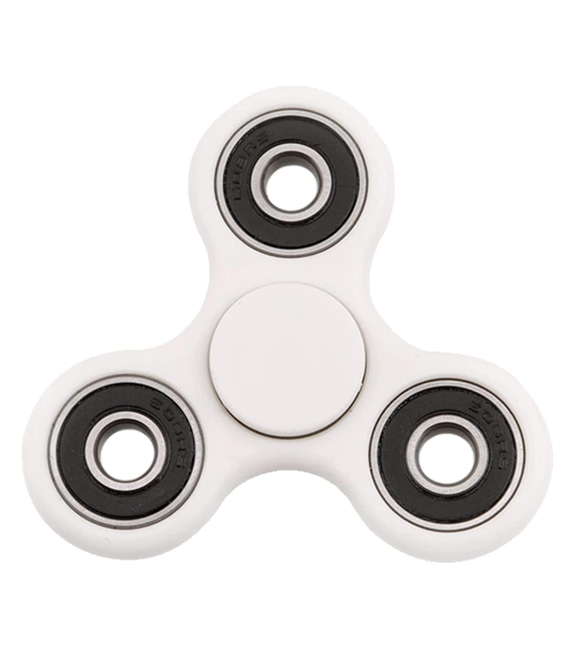 Premsons® Hand Spinner Desk Toy - High Speed Smooth Finger Spin Sensory Fidget Stress Relief Game Play for Kids & Adults - Birthday Party Gift - Four Bearing - White + Black Bearing
