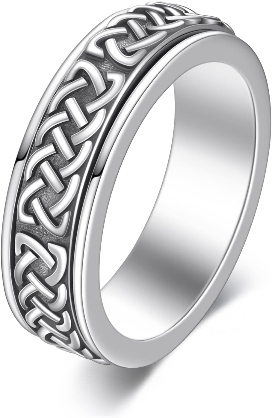 KZX Spinning Anxiety Decompression Ring for Women Men S925 Sterling Silver Spinning Anxiety Decompression Ring Jewelry Gift for Birthday