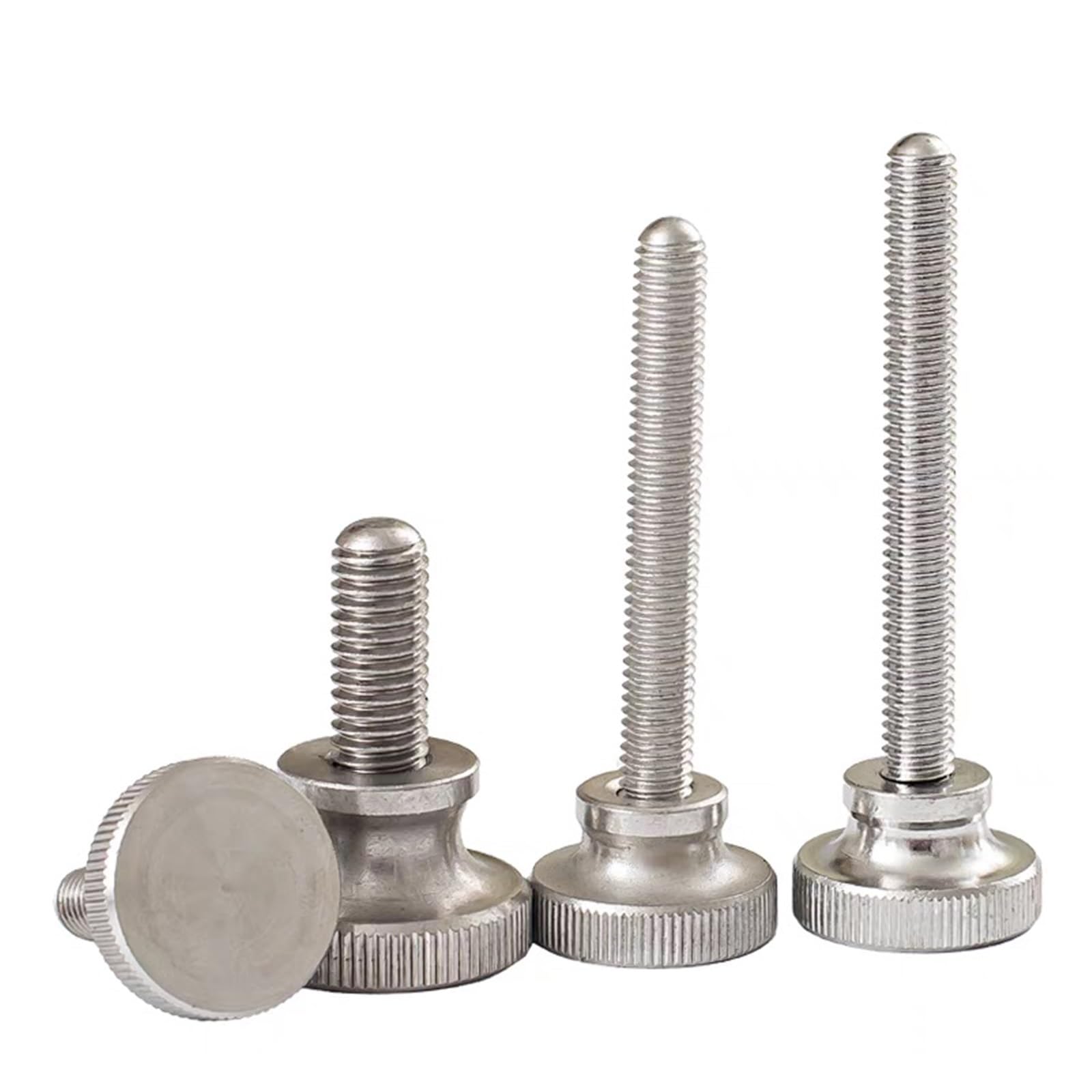 5 Tornillos de Mariposa de Cabeza Alta moleteados de Acero Inoxidable 304 A2-70, Tipo Liso, métricos, con Ajuste Manual.(M12x200mm)