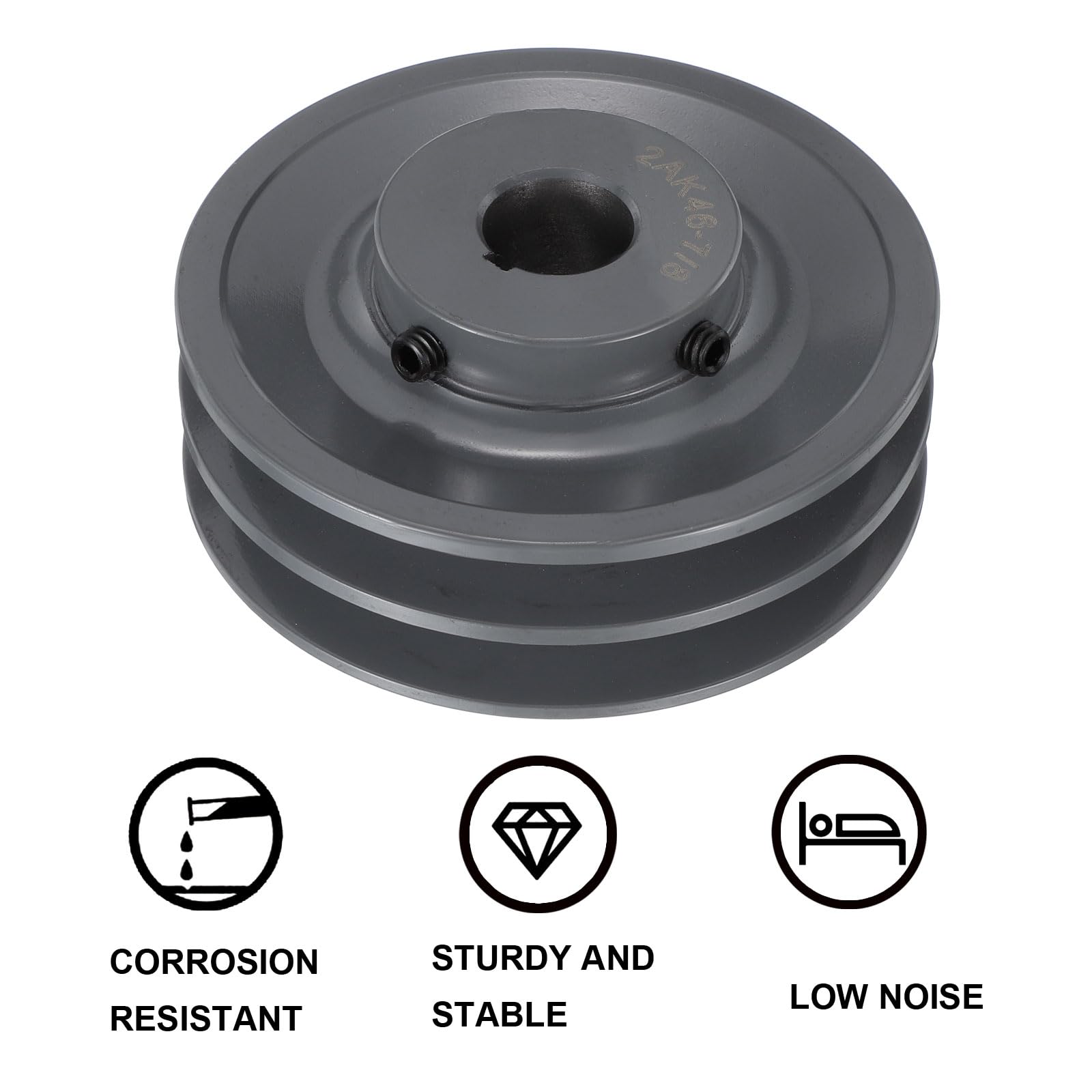 QUARKZMAN 2AK46-7/8 Puleggia A V Con Cave 7/8" Foro 4.45" Diametro Esterno Doppia Cave Puleggia Con Foro A Misura Ghisa Sezione Cinghia Per 4L O A Cinghia