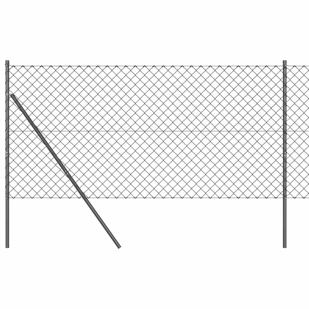 Fence Post Grey 25 x 1.4 m 60 x 60 mm Mesh Steel PVC Garden Boundary Kit Weather Resistant Corrosion Proof UV Coated Easy Install Outdoor Barrier