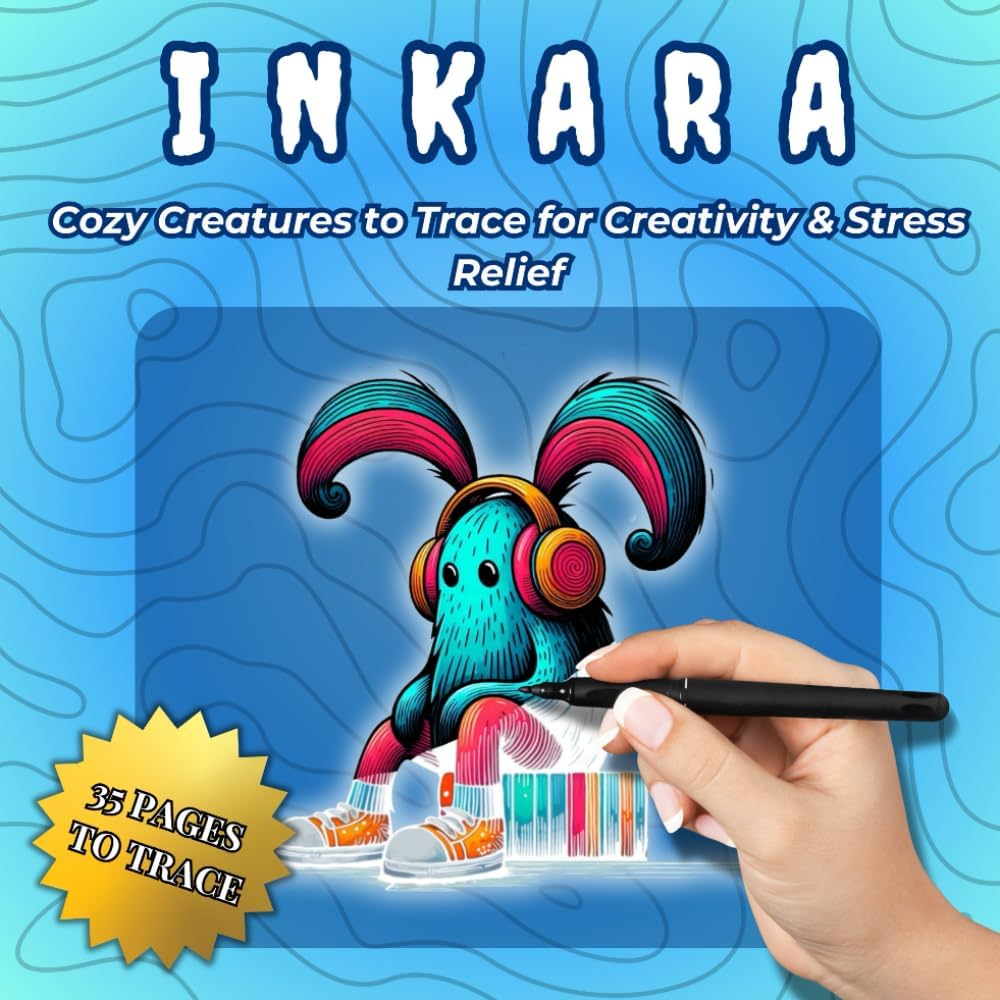 INKARA – Cozy Creatures: A Fun, Relaxing & Creative Ink Tracing Doodle Pocket Coloring Book with Cute Monsters for Stress Relief & Mindful Coloring (INKARA – Pocket Doodles)