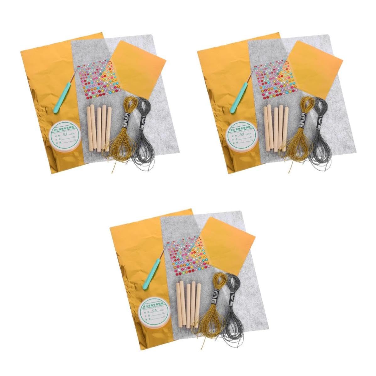 3 Ensembles Feuille D'or Métallique pour Arts Décoratifs de Noël,