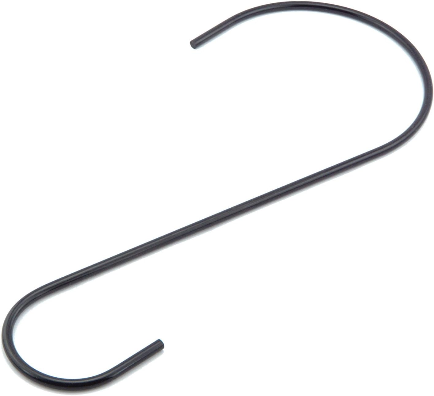 NXG 5 Pack 12 Inches Tree Branch Hooks,S Shape Hooks - Metal Hanger Hook for Hanging Bird Feeders, Baskets,Plants, Lanterns and Ornaments (Black)