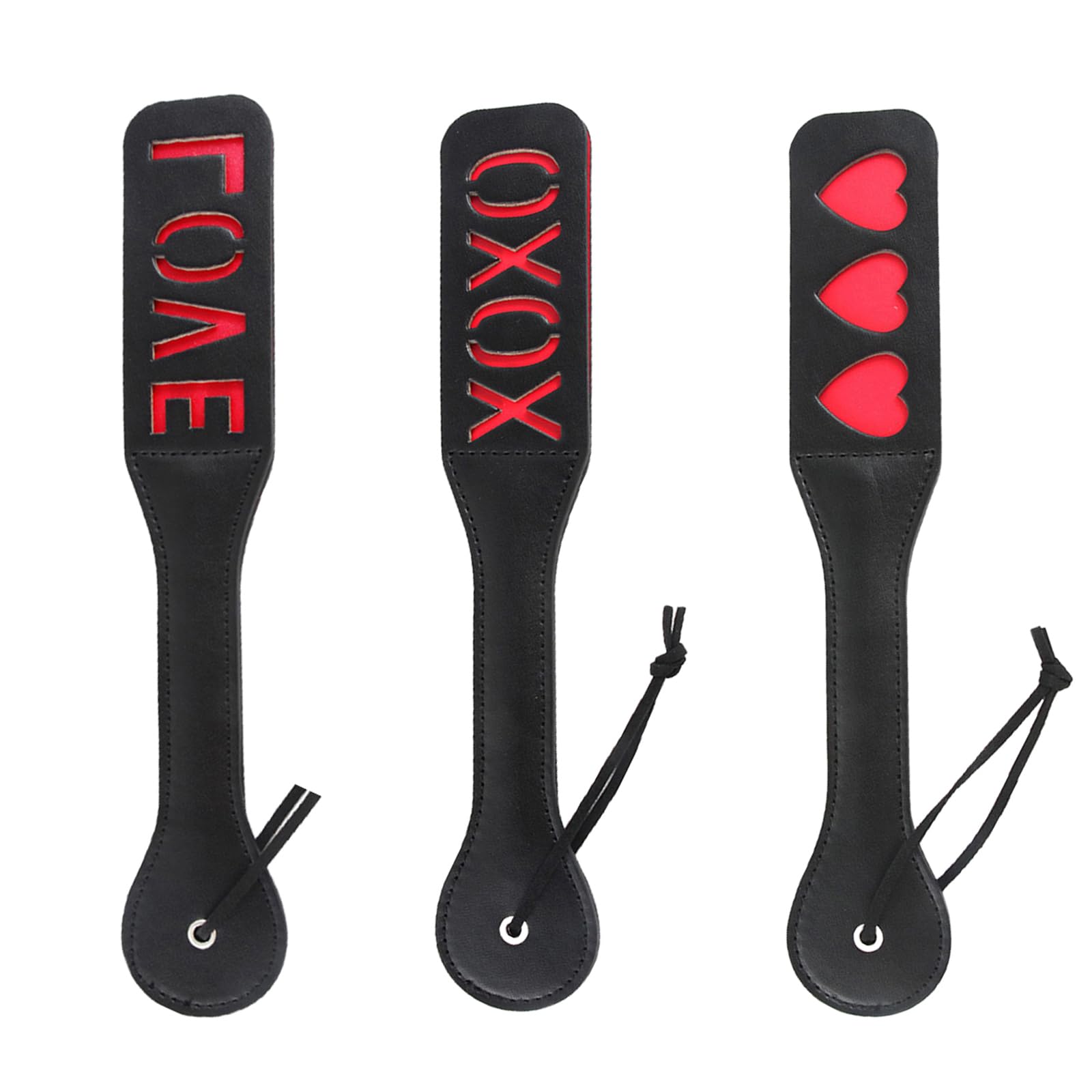 Sex Paddle with Couples Spanking Paddle for SM Games Adult Paddle Flogger for Sex PU Leather Sex Whip Adult BDSM Paddle Sex Toys: Heart