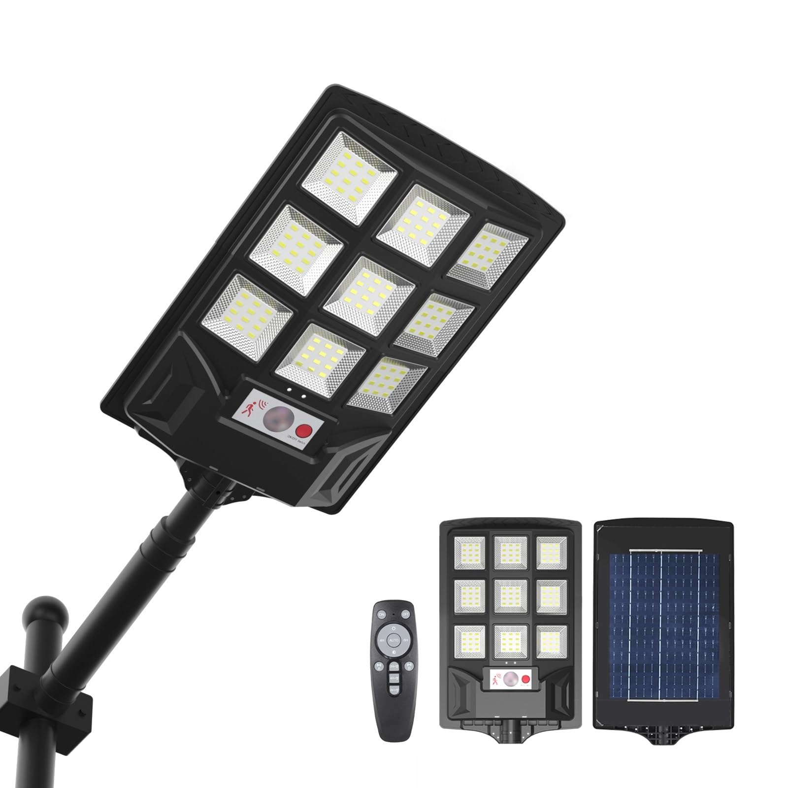 Lenlun Solar Lights Outdoor, 300W 200000LM 6500K LED Solar Powered Motion Sensor Street Lights Garden, IP65 Waterproof Wall Lamp Security Light for Garden, Yard, Porch