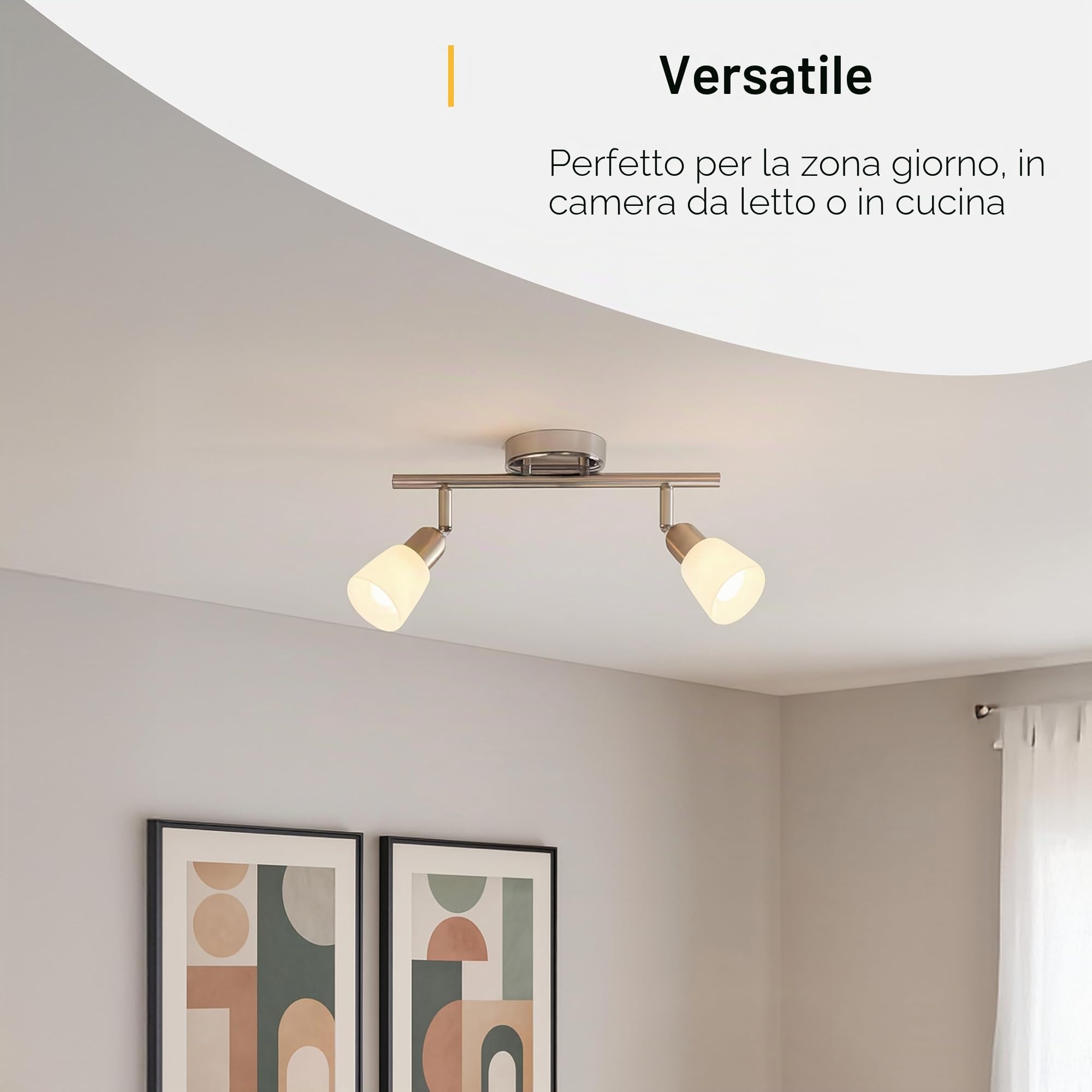 Brilliant Sofia 55313/77 - Barra con 2 faretti E14 max. 40 W, in metallo e vetro, colore: Ferro/cromato