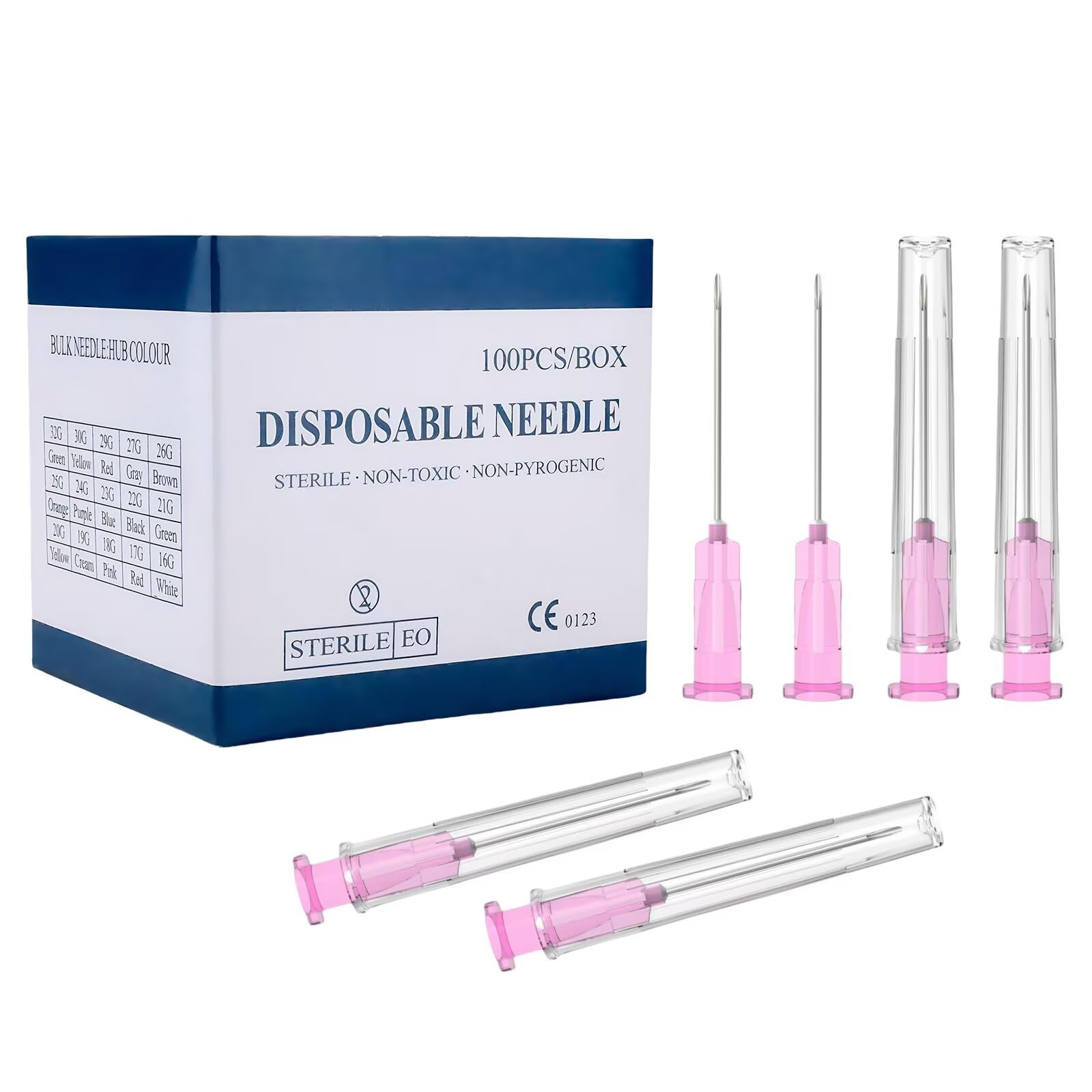 100 Pcs 25 Gauge 5/8-Inch(16mm) Needle Luer Lock Lab Accessories, with Cap, Individually Wrapped, for Scientific & Industrial — Amazon image 14