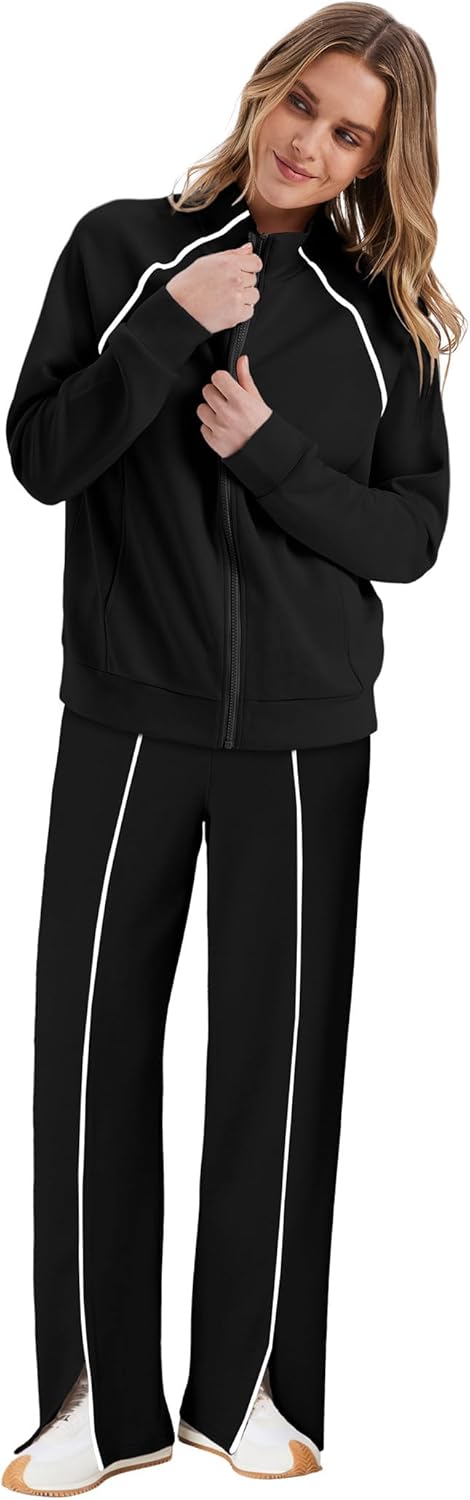 SAMPEEL 2 Piece Outfits for Women Lounge Sets Matching Sets Fall Fashion Clothing Travel Airport Vacation Clothes Pant Sets - Image 3