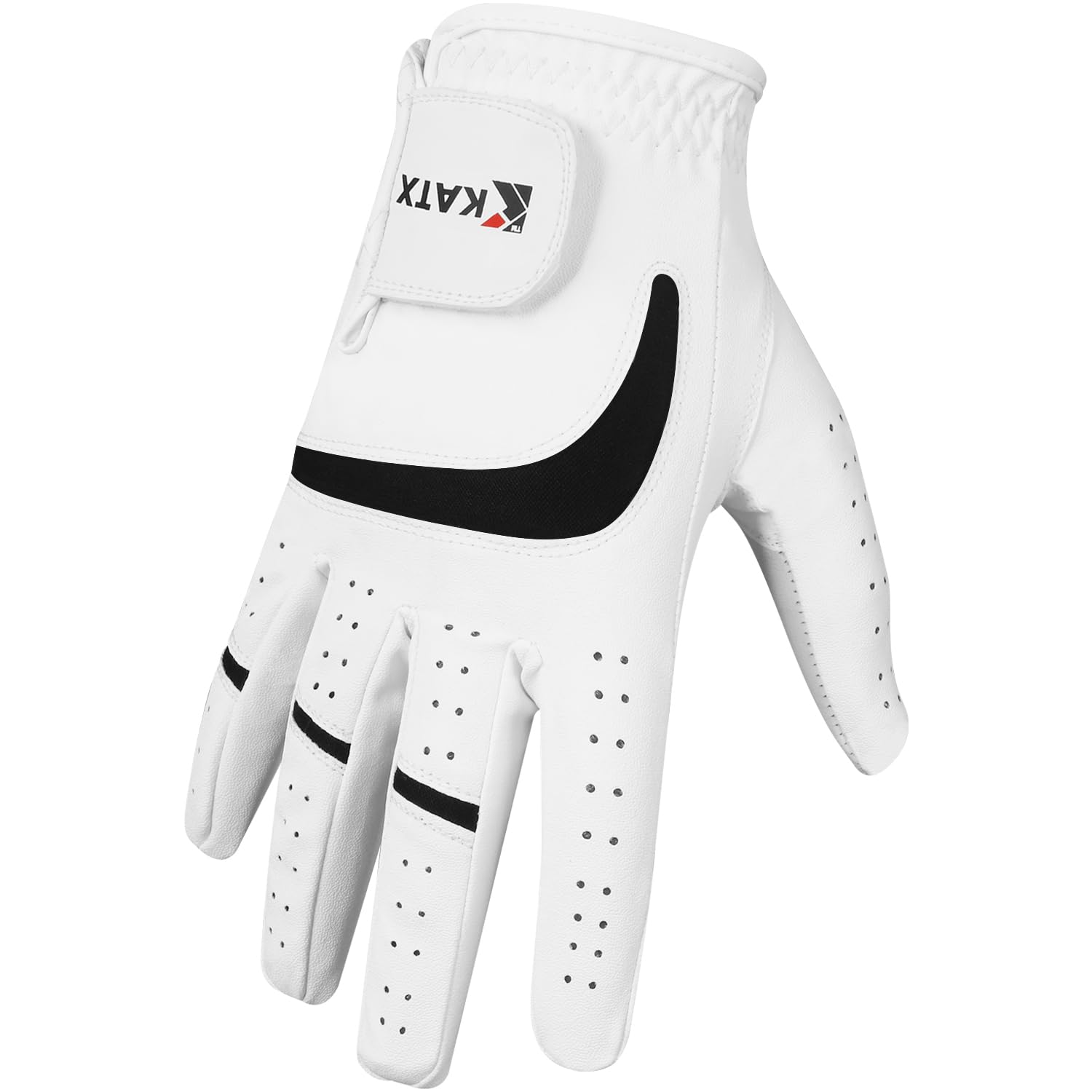 Katx Men's Full Finger Golf Glove Durable Premium Leather Left Hand Right All Weather Spann Glove Stratus Tech Golf Glove Non Slip Flexible Golfing (M - Image 4