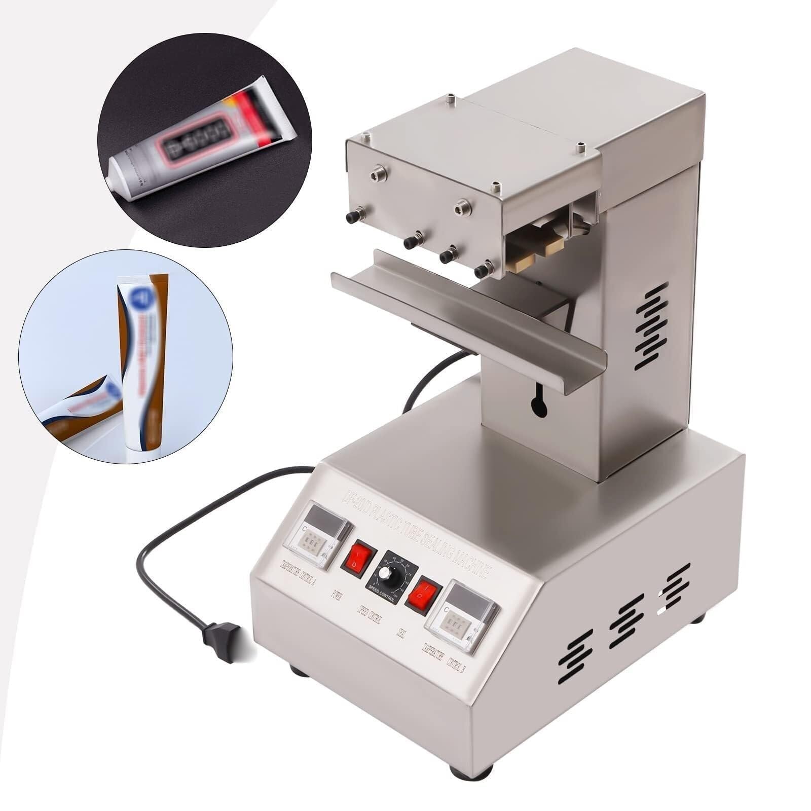 Elektryczna maszyna do uszczelniania rur, regulowana temperatura 0-300℃ do tubek kosmetycznych medycznych pasty do zębów (10-22 cm)