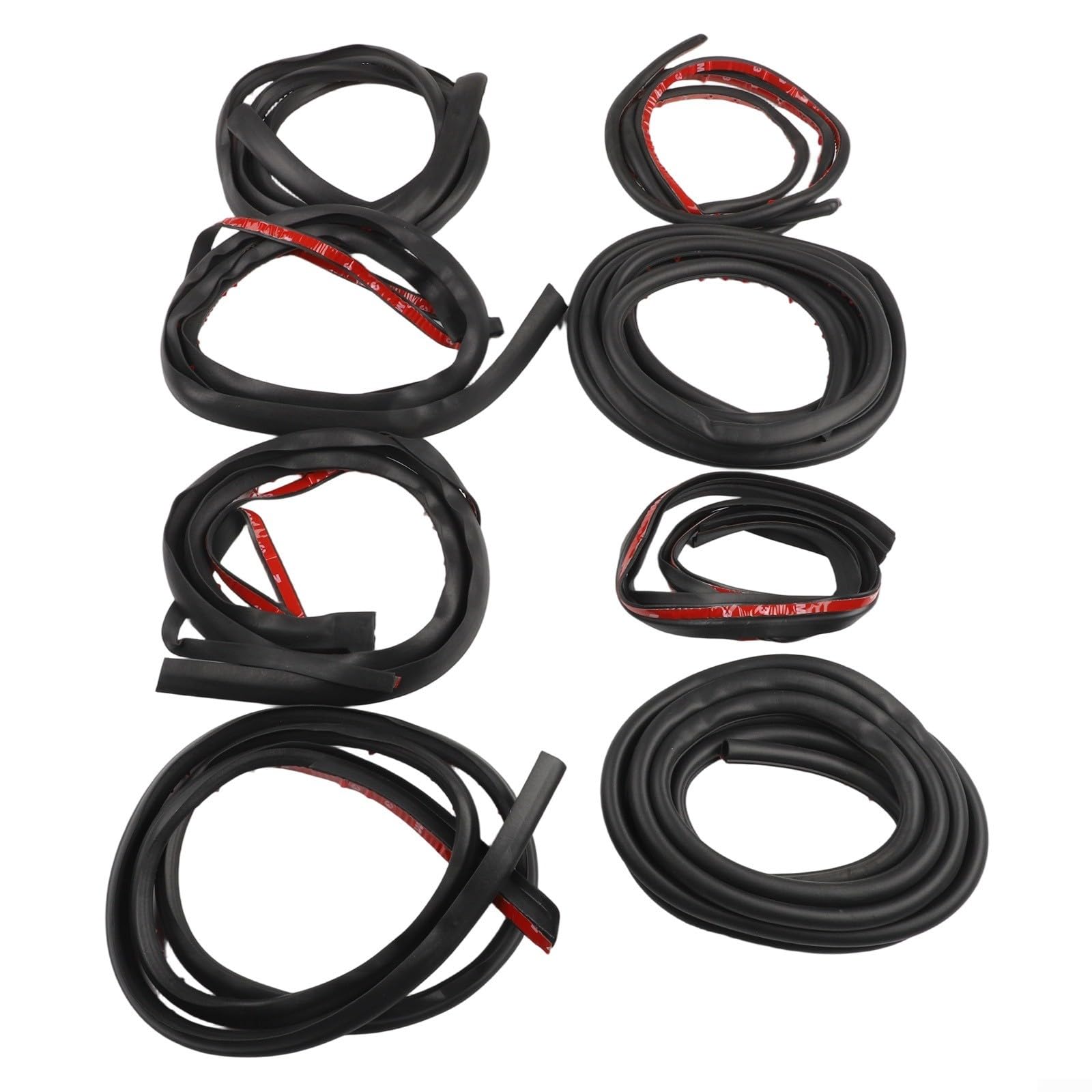Lot de 8 bandes d'étanchéité en caoutchouc pour Tesla Model 3 2022-2025 - Isolation acoustique - Résistant aux intempéries - Noir - 28 x 25 x 8 cm