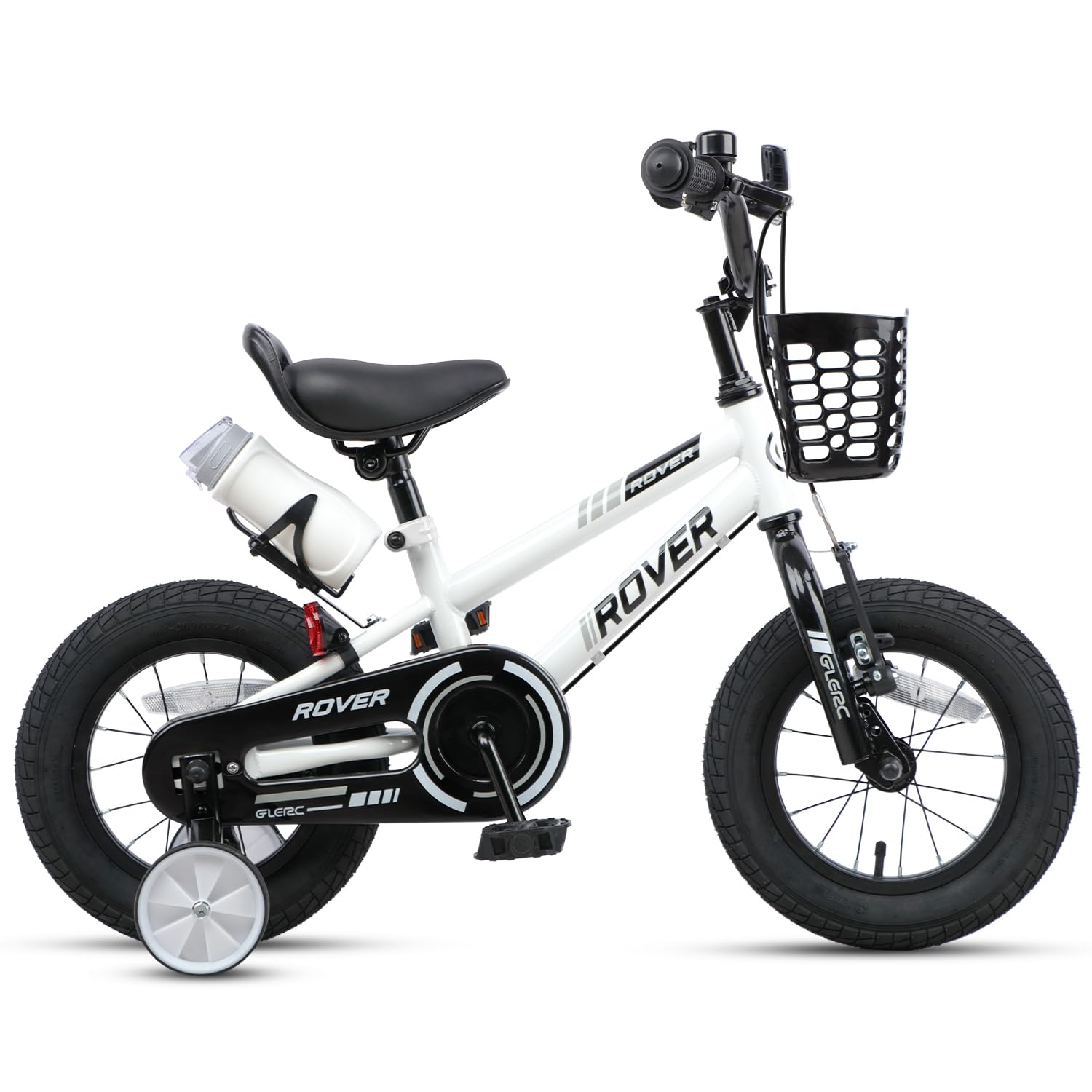 Glerc Rover 12, 14, 16 & 18 Zoll Kinderfahrräder für Jungen & Mädchen ab 2-9 Jahre, mit Stützrädern, Korb und Wasserflasche