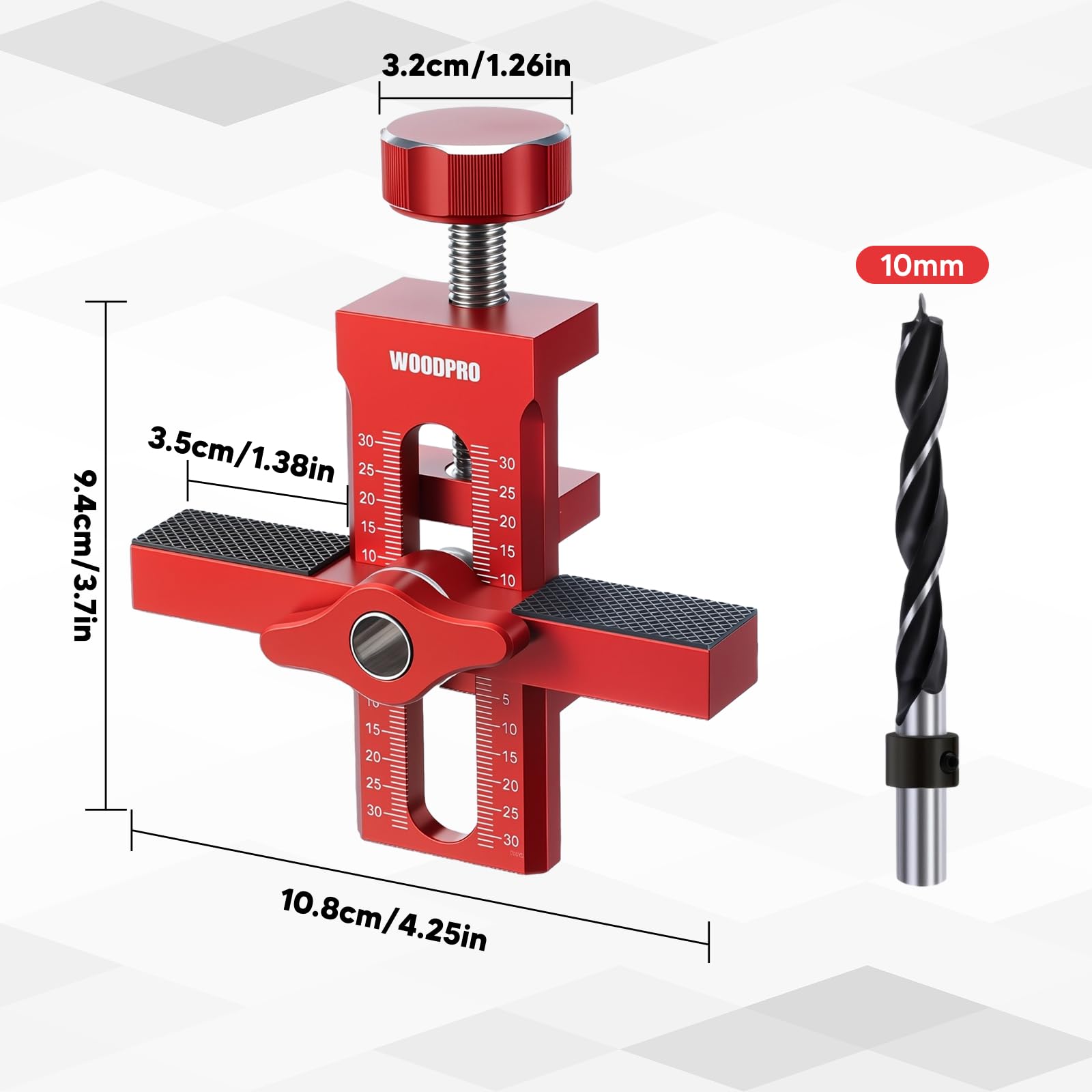 MagiDeal Gabarit d'Installation Bras de Support Armoire Outil Charnière Poignée Réglable Perceuse